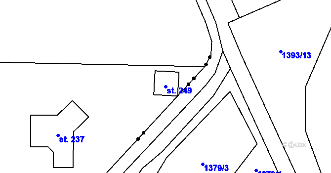 Parcela st. 249 v KÚ Bobr, Katastrální mapa