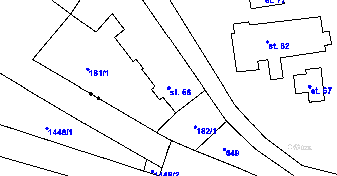Parcela st. 56 v KÚ Černá Voda u Žacléře, Katastrální mapa
