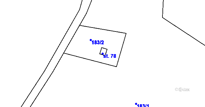 Parcela st. 78 v KÚ Černá Voda u Žacléře, Katastrální mapa