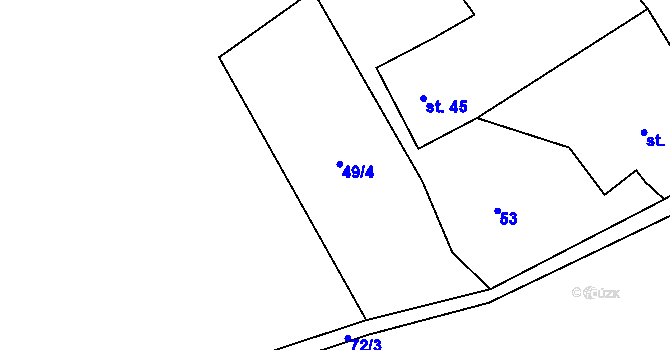 Parcela st. 49/4 v KÚ Černá Voda u Žacléře, Katastrální mapa