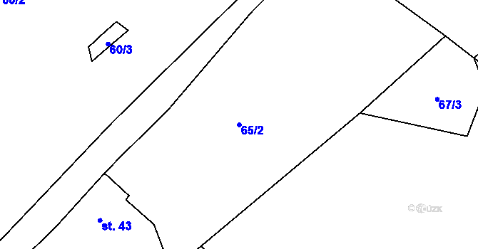 Parcela st. 65/2 v KÚ Černá Voda u Žacléře, Katastrální mapa