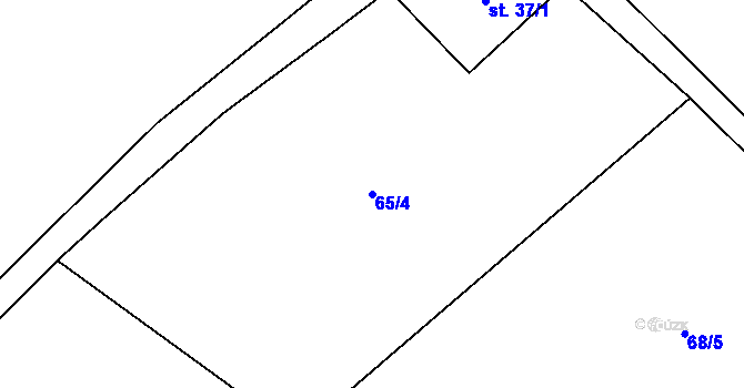 Parcela st. 65/4 v KÚ Černá Voda u Žacléře, Katastrální mapa