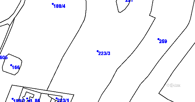 Parcela st. 223/3 v KÚ Černá Voda u Žacléře, Katastrální mapa