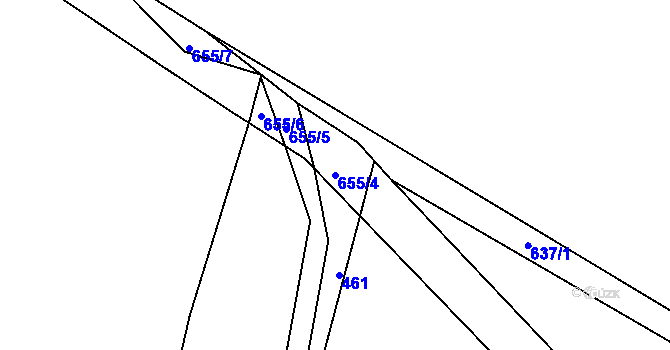 Parcela st. 655/4 v KÚ Černá Voda u Žacléře, Katastrální mapa