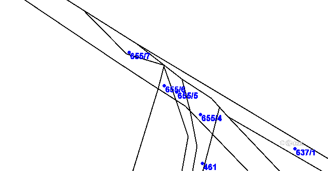 Parcela st. 655/6 v KÚ Černá Voda u Žacléře, Katastrální mapa