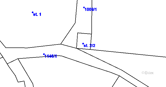 Parcela st. 2/2 v KÚ Žacléř, Katastrální mapa