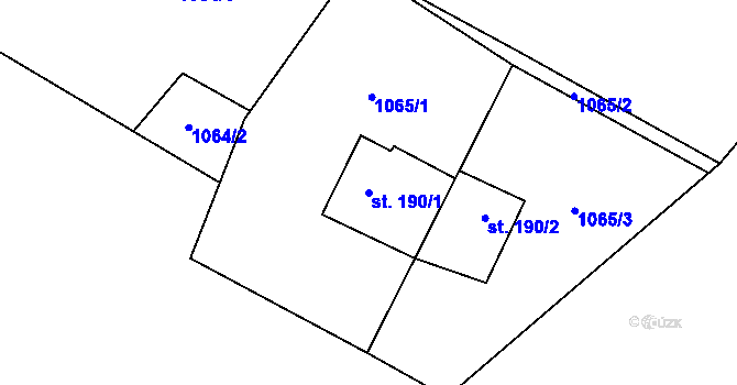 Parcela st. 190/1 v KÚ Žacléř, Katastrální mapa