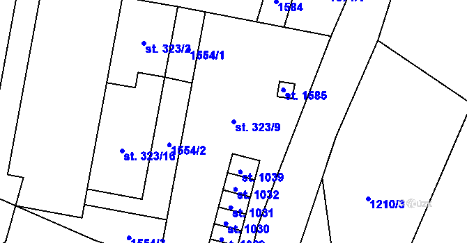 Parcela st. 323/9 v KÚ Žacléř, Katastrální mapa