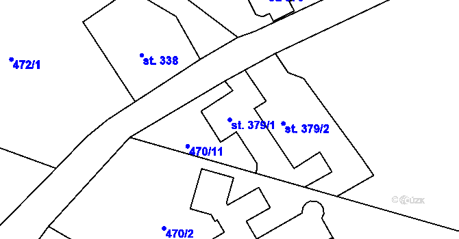 Parcela st. 379/1 v KÚ Žacléř, Katastrální mapa