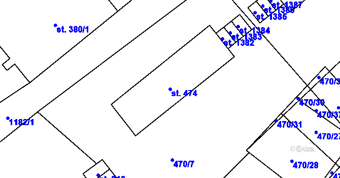 Parcela st. 474 v KÚ Žacléř, Katastrální mapa