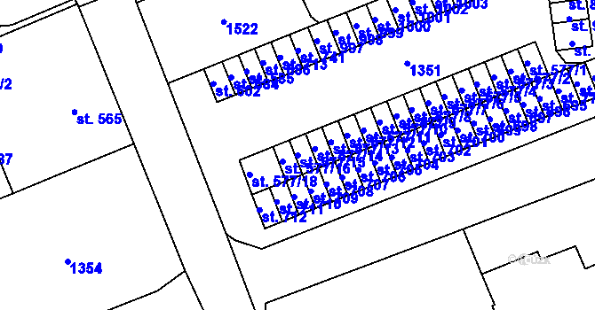 Parcela st. 577/15 v KÚ Žacléř, Katastrální mapa