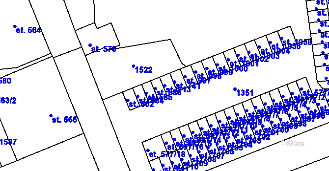 Parcela st. 713 v KÚ Žacléř, Katastrální mapa