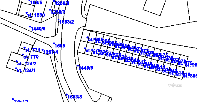 Parcela st. 774 v KÚ Žacléř, Katastrální mapa