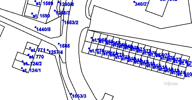 Parcela st. 775 v KÚ Žacléř, Katastrální mapa