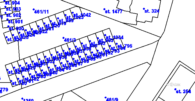 Parcela st. 792 v KÚ Žacléř, Katastrální mapa