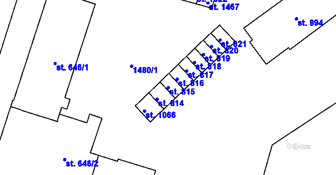 Parcela st. 815 v KÚ Žacléř, Katastrální mapa