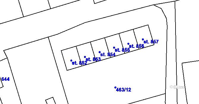 Parcela st. 854 v KÚ Žacléř, Katastrální mapa