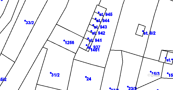 Parcela st. 937 v KÚ Žacléř, Katastrální mapa