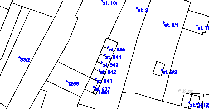 Parcela st. 944 v KÚ Žacléř, Katastrální mapa