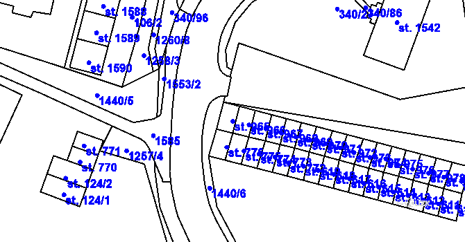 Parcela st. 965 v KÚ Žacléř, Katastrální mapa