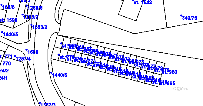 Parcela st. 971 v KÚ Žacléř, Katastrální mapa