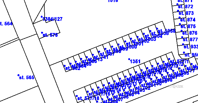 Parcela st. 997 v KÚ Žacléř, Katastrální mapa