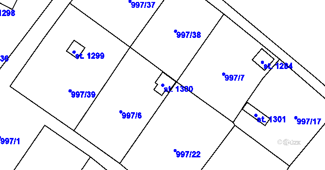 Parcela st. 1300 v KÚ Žacléř, Katastrální mapa