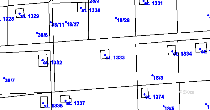 Parcela st. 1333 v KÚ Žacléř, Katastrální mapa