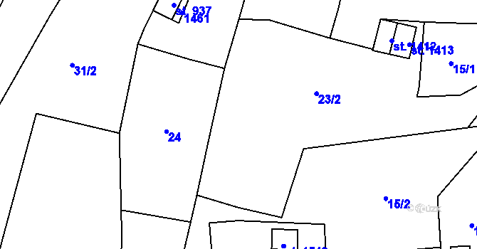Parcela st. 23/1 v KÚ Žacléř, Katastrální mapa