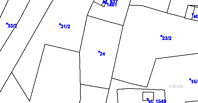 Parcela st. 24 v KÚ Žacléř, Katastrální mapa