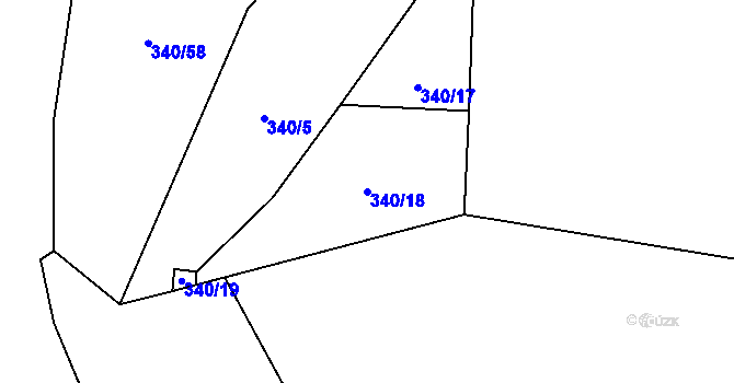 Parcela st. 340/18 v KÚ Žacléř, Katastrální mapa