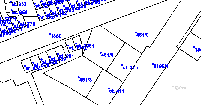 Parcela st. 461/6 v KÚ Žacléř, Katastrální mapa