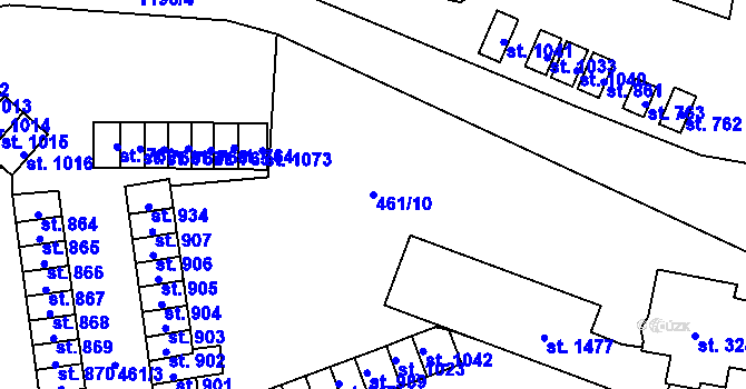 Parcela st. 461/10 v KÚ Žacléř, Katastrální mapa