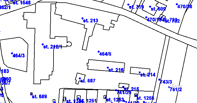 Parcela st. 464/5 v KÚ Žacléř, Katastrální mapa