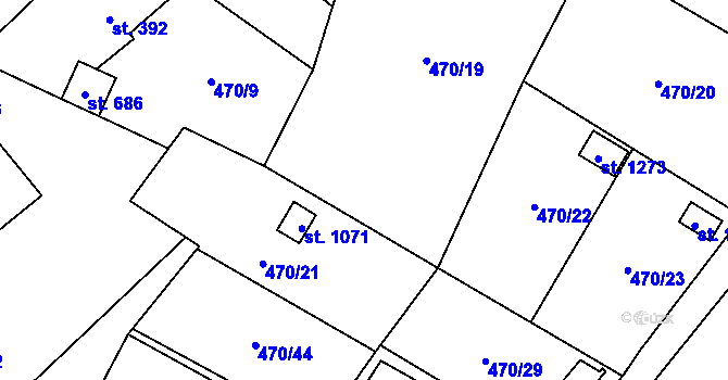 Parcela st. 470/14 v KÚ Žacléř, Katastrální mapa