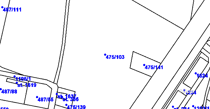 Parcela st. 475/103 v KÚ Žacléř, Katastrální mapa