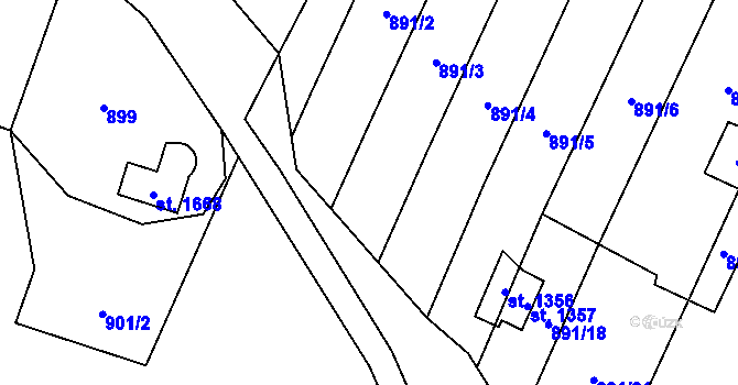 Parcela st. 891/15 v KÚ Žacléř, Katastrální mapa