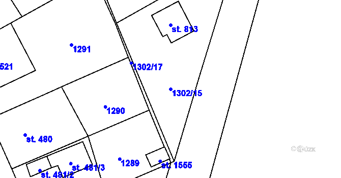 Parcela st. 1302/15 v KÚ Žacléř, Katastrální mapa