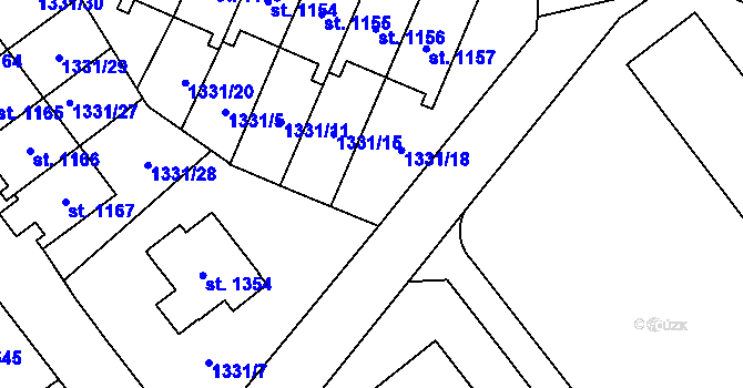 Parcela st. 1331/4 v KÚ Žacléř, Katastrální mapa