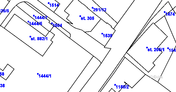 Parcela st. 1425/6 v KÚ Žacléř, Katastrální mapa