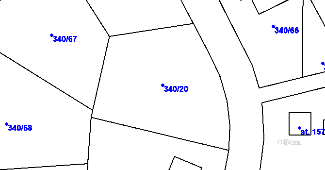 Parcela st. 340/20 v KÚ Žacléř, Katastrální mapa