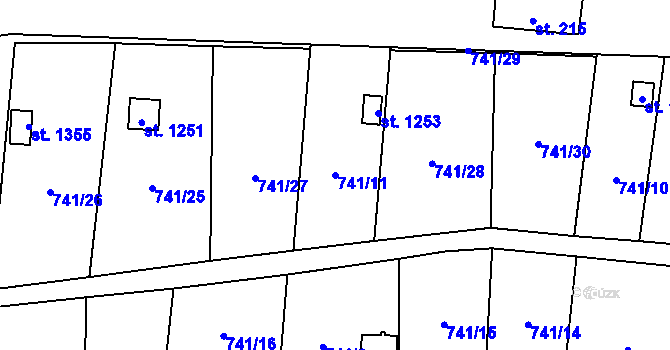 Parcela st. 741/11 v KÚ Žacléř, Katastrální mapa