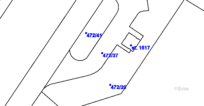 Parcela st. 472/37 v KÚ Žacléř, Katastrální mapa