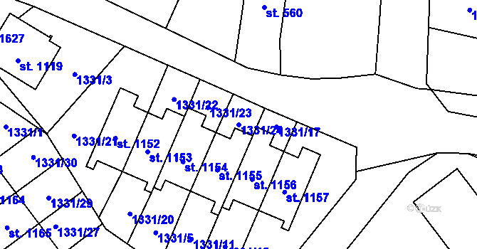 Parcela st. 1331/24 v KÚ Žacléř, Katastrální mapa