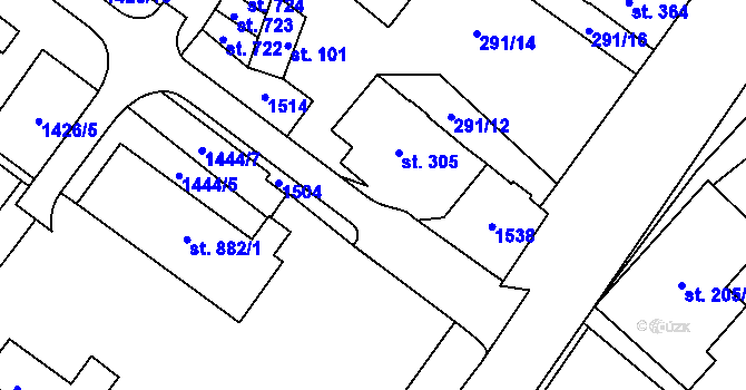 Parcela st. 1425/12 v KÚ Žacléř, Katastrální mapa