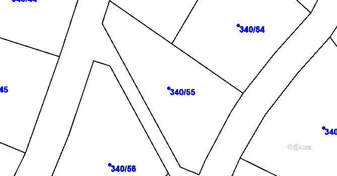 Parcela st. 340/55 v KÚ Žacléř, Katastrální mapa