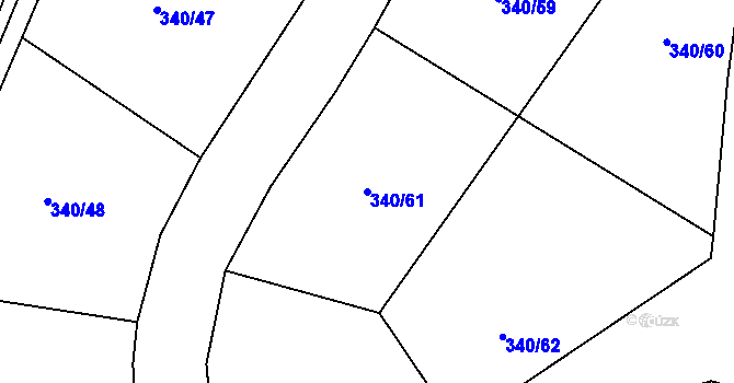 Parcela st. 340/61 v KÚ Žacléř, Katastrální mapa
