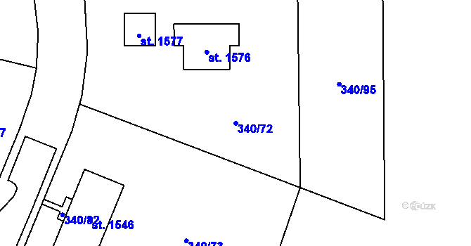 Parcela st. 340/72 v KÚ Žacléř, Katastrální mapa