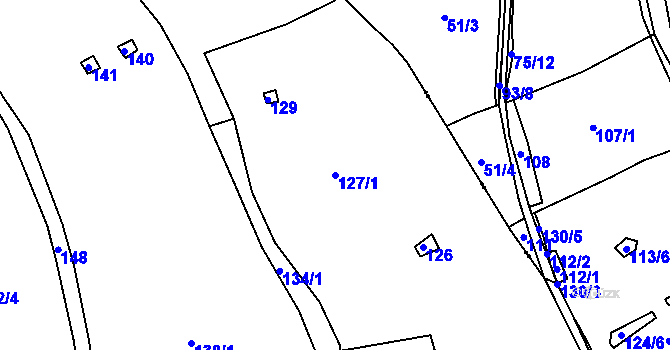 Parcela st. 127/1 v KÚ Vernířovice, Katastrální mapa