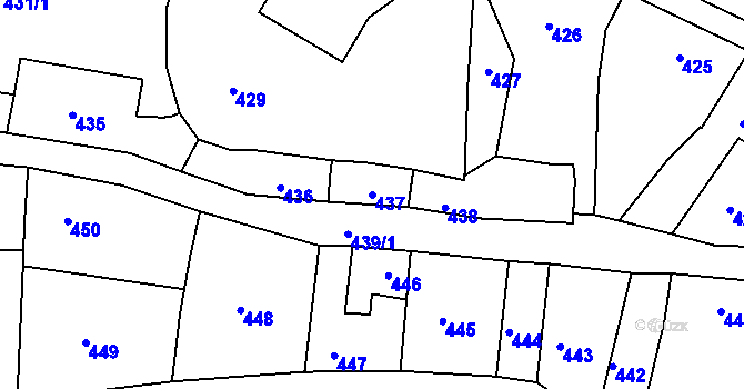 Parcela st. 437 v KÚ Žádovice, Katastrální mapa